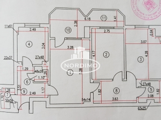 Apartament cu 3 camere, 2 bai si balcon 